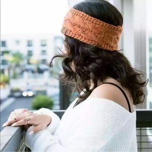 C.C. Sherpa Lining Headband Rust Orange